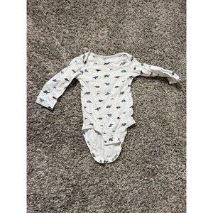 Carter’s Baby Dinosaur Long Sleeve Bodysuit White Size 18 Months